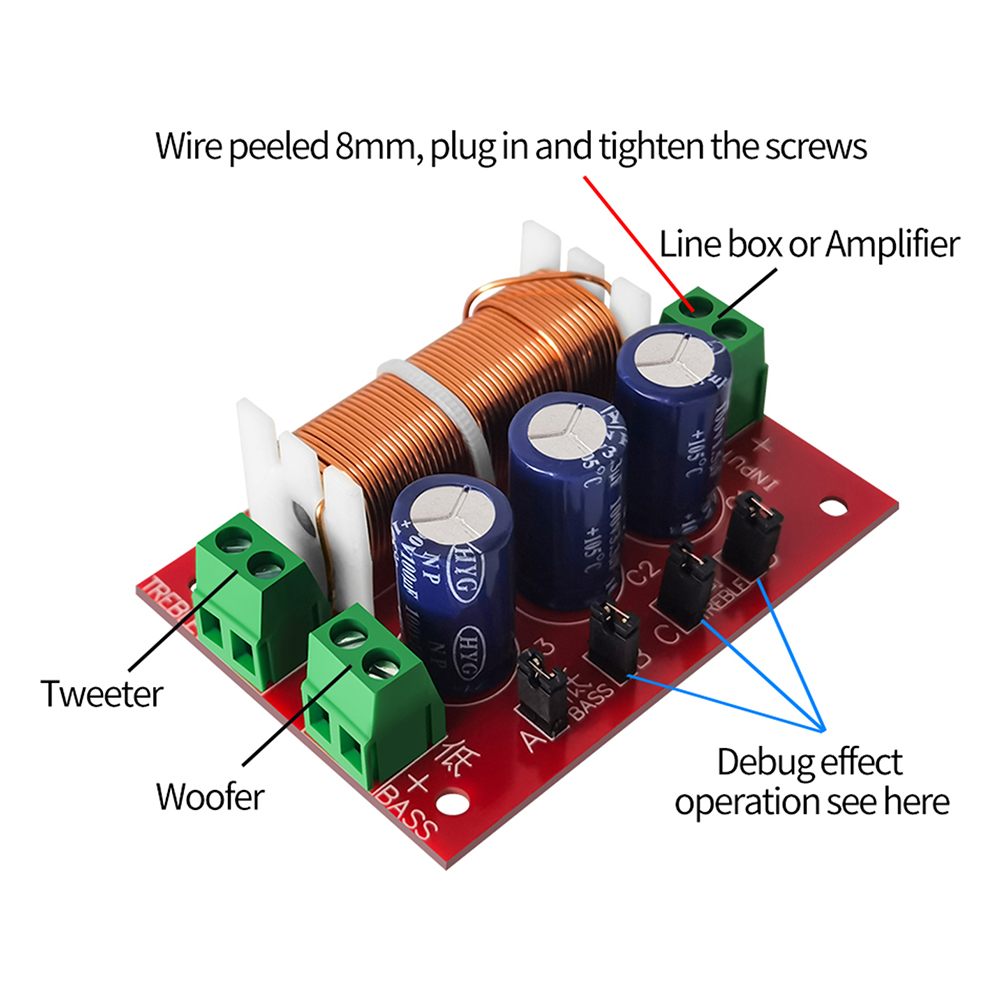 Speaker Crossover - YLY-2088 Audio-Frequenzweiche 400W HiFi-Lautsprecher-Modifikations-Upgrade-Board Vollbereichs-Höhen-Bass-Verstärker Schweißfreie