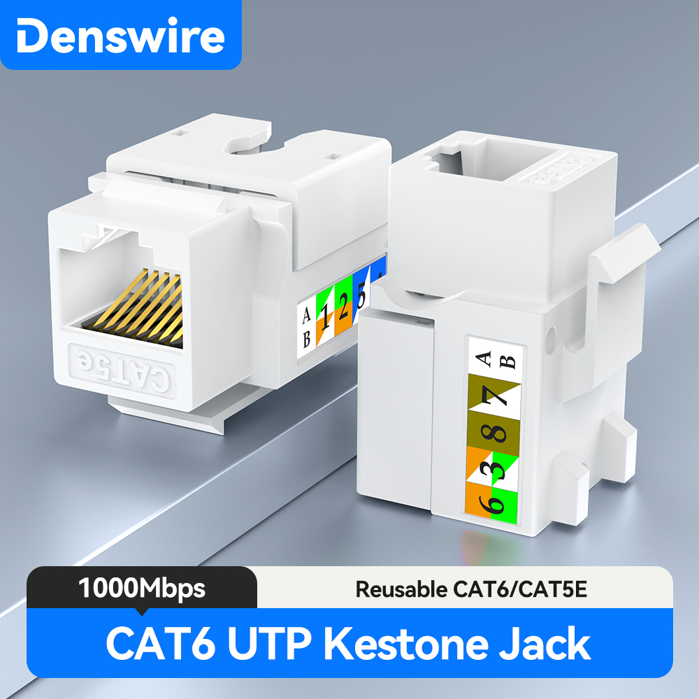 Rj45 Jack - Denswire RJ45 Cat5E/6 Keystone-Buchse, ungeschirmter Punch-Down-Modulkoppler,